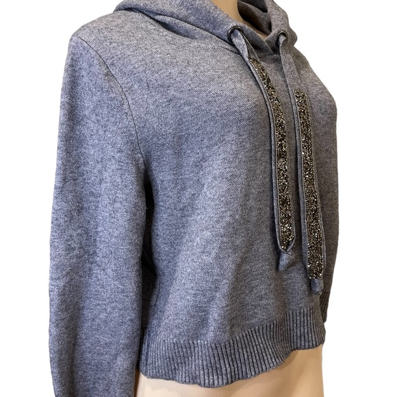 Zara Tops Zara Knit Sparkle Cropped Hoodie Sweater Poshmark